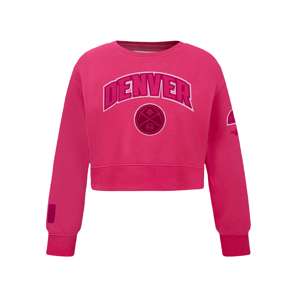 SUDADERA DE CUELLO REDONDO NBA DENVER NUGGETS CLASSIC TRIPLE PINK PARA NIÑA JUNIOR