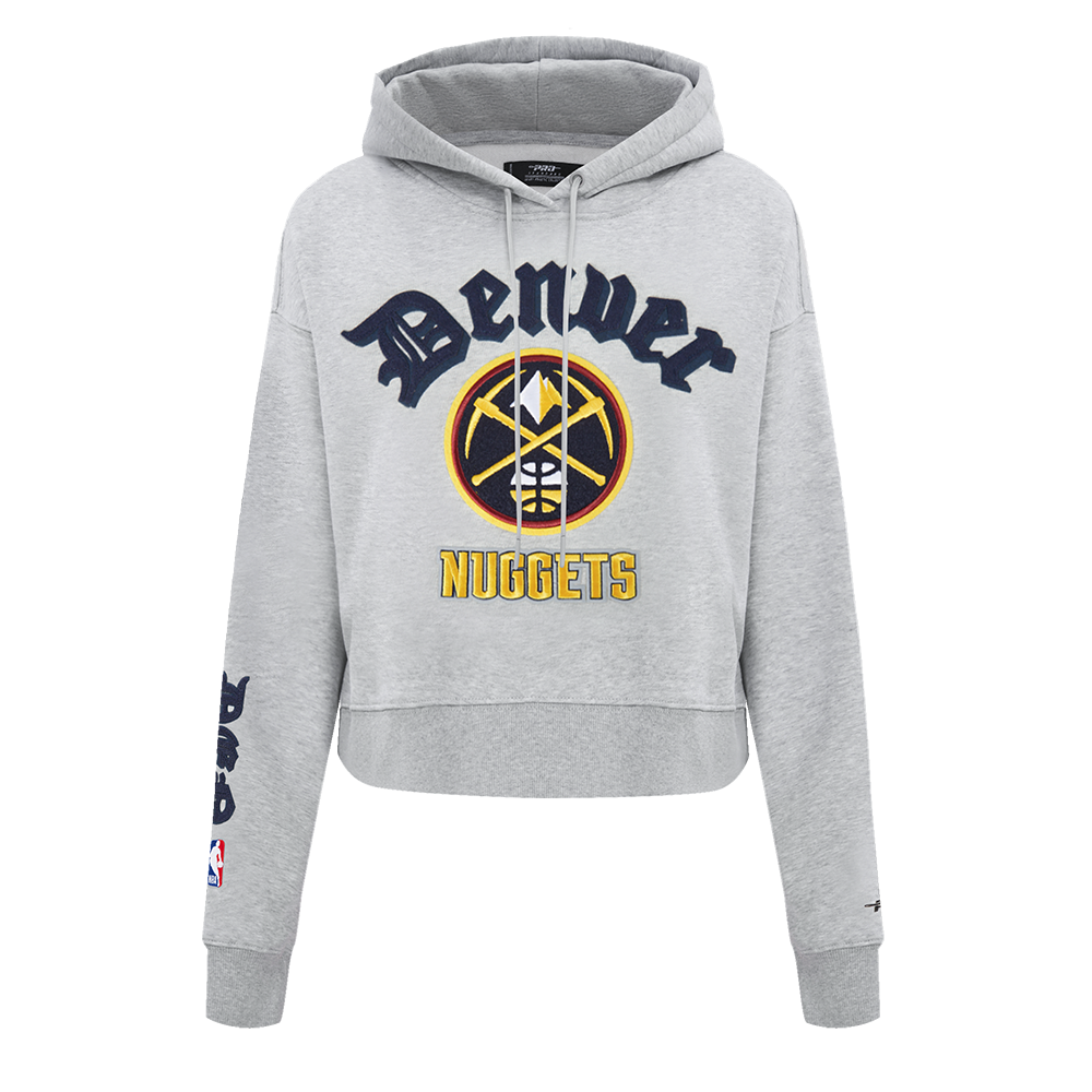 SUDADERA CON GORRO NBA DENVER NUGGETS OLD ENGLISH PARA MUJER