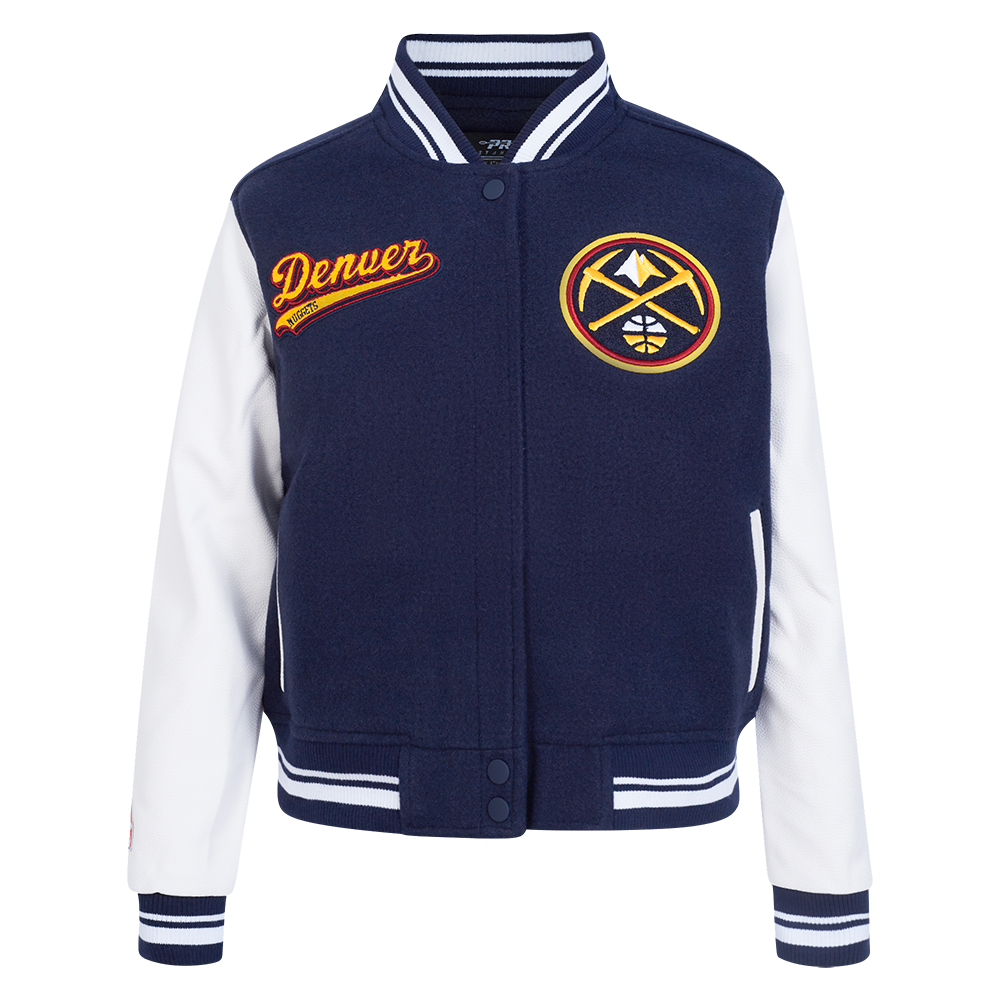 CHAMARRA UNIVERSITARIA NBA DENVER NUGGETS SCRIPT TAIL PARA MUJER