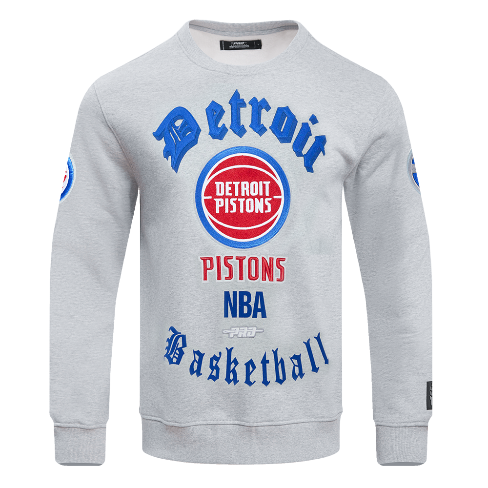 SUDADERA DE CUELLO REDONDO NBA DETROIT PISTONS OLD ENGLISH