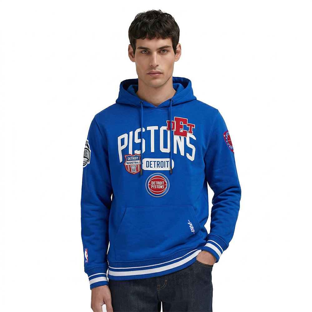SUDADERA CON GORRO NBA DETROIT PISTONS LETTERMAN