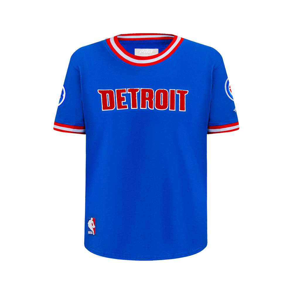 PLAYERA NBA DETROIT PISTONS CLASSIC CHENILLE PARA NIÑO JUNIOR