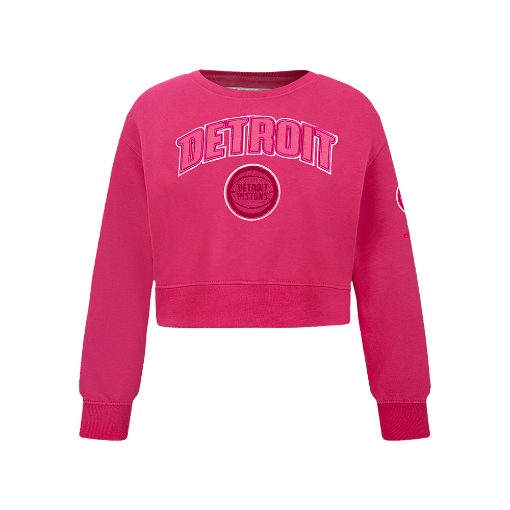 SUDADERA DE CUELLO REDONDO NBA DETROIT PISTONS CLASSIC TRIPLE PINK PARA NIÑA JUNIOR
