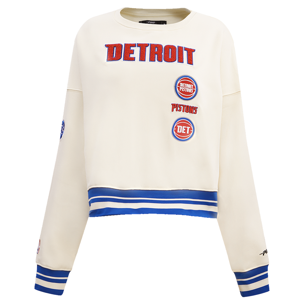 SUDADERA DE CUELLO REDONDO NBA DETROIT PISTONS RETRO CLASSICS PARA MUJER