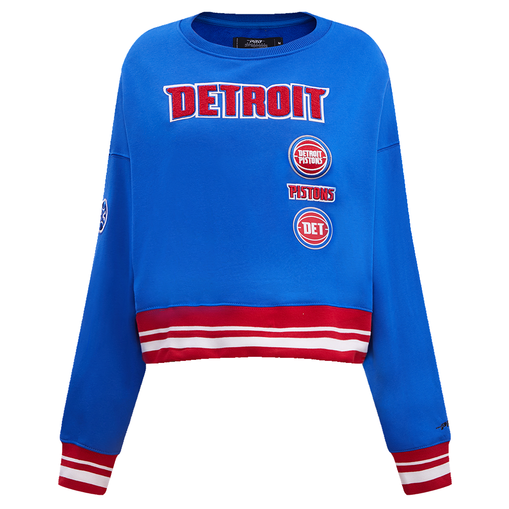 SUDADERA DE CUELLO REDONDO NBA DETROIT PISTONS RETRO CLASSICS PARA MUJER