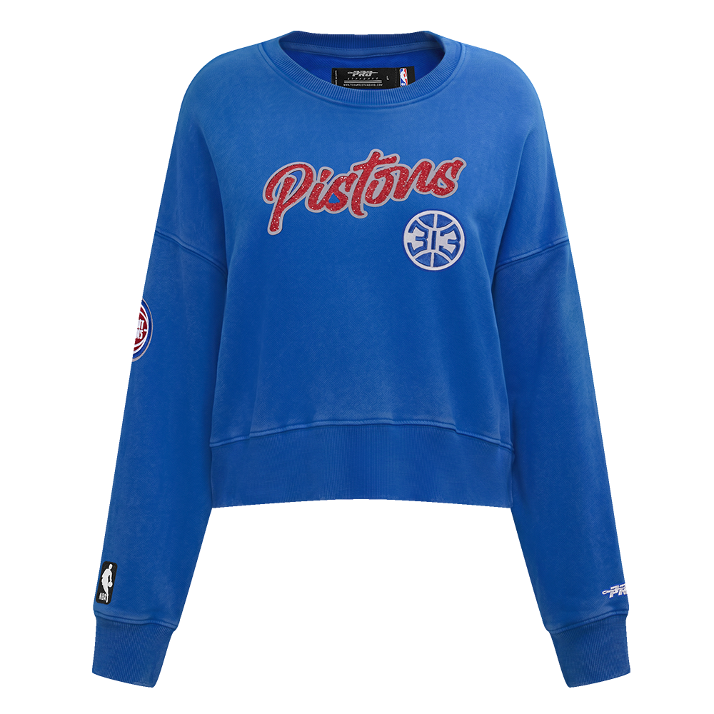 SUDADERA DE CUELLO REDONDO NBA DETROIT PISTONS TEAM CRYSTALLINE PARA MUJER