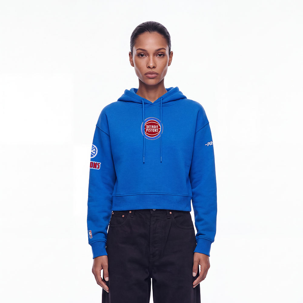 SUDADERA CON GORRO NBA DETROIT PISTONS CLASSIC CHENILLE PARA MUJER