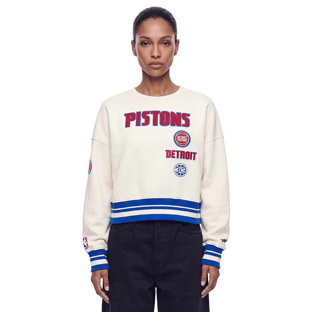 SUDADERA DE CUELLO REDONDO NBA DETROIT PISTONS CLASSIC STUDIO PARA MUJER