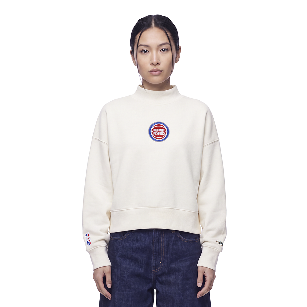 SUDADERA DE CUELLO REDONDO NBA DETROIT PISTONS CLASSIC ICON PARA MUJER