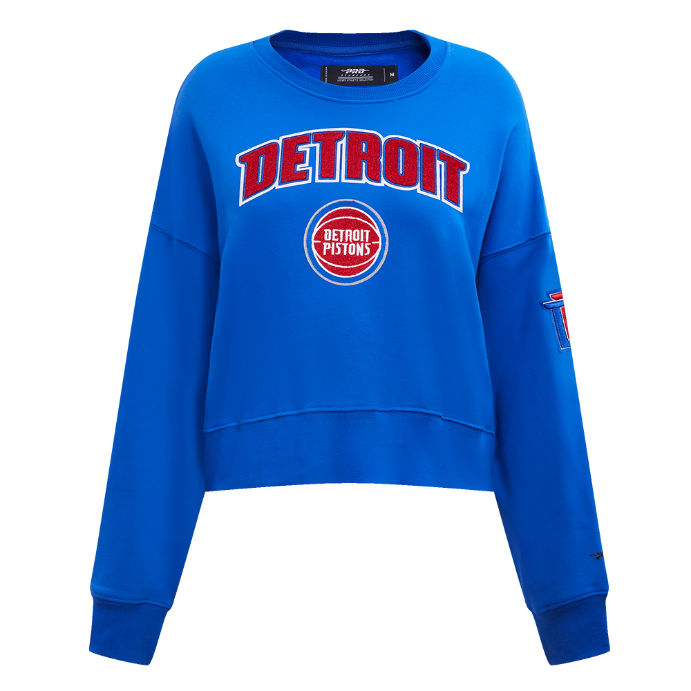 SUDADERA DE CUELLO REDONDO NBA DETROIT PISTONS CLASSIC ESSENTIALS PARA MUJER