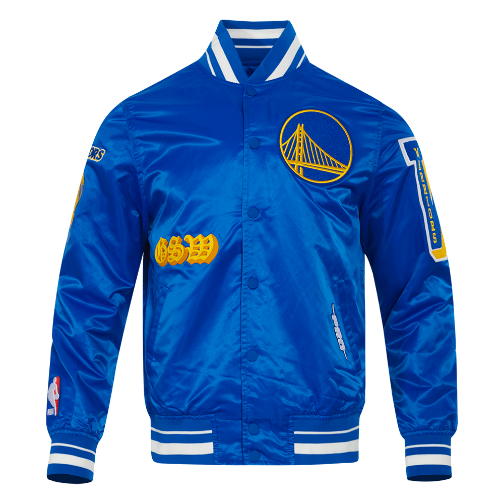 CHAMARRA DE SATÍN NBA GOLDEN STATE WARRIORS OLD ENGLISH
