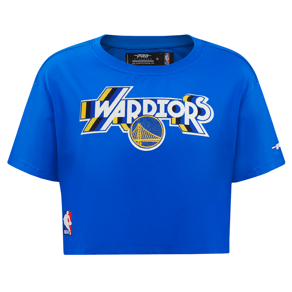 PLAYERA CROP NBA GOLDEN STATE WARRIORS RETRO ELEVATION PARA MUJER