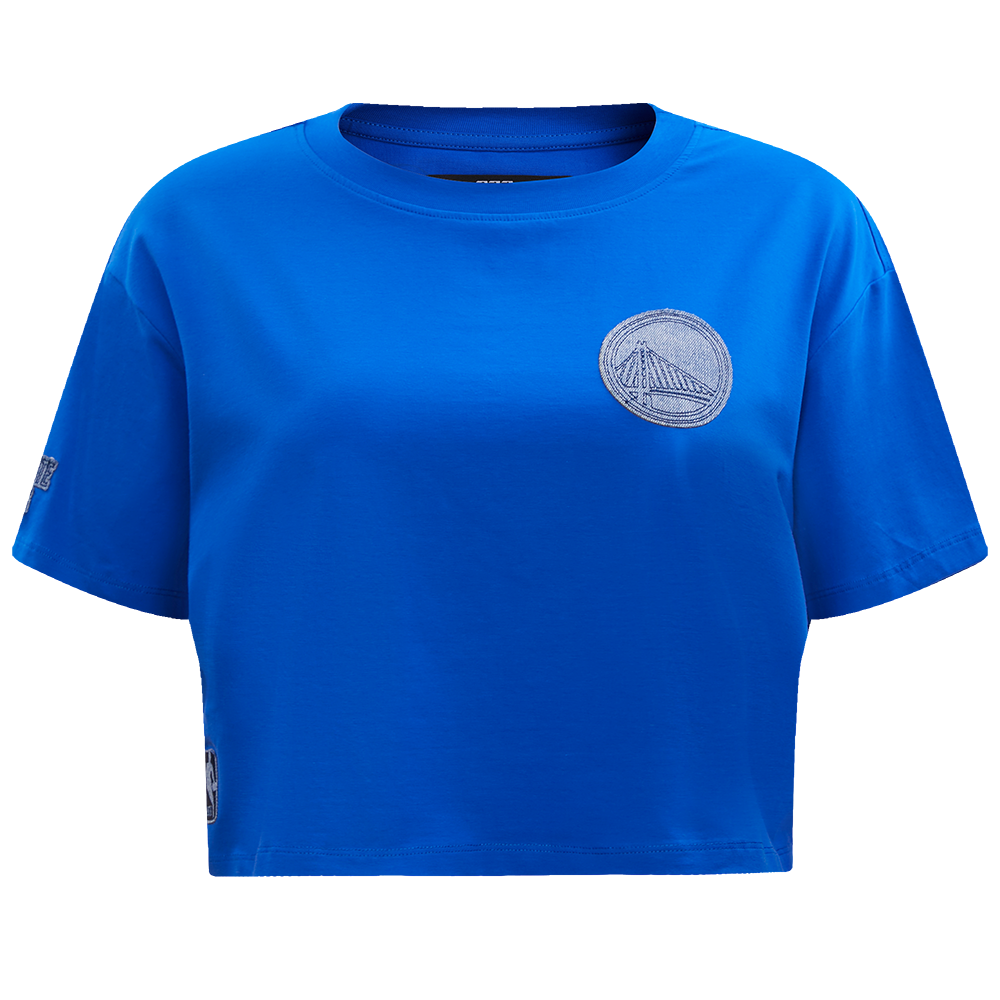 PLAYERA CROP NBA GOLDEN STATE WARRIORS VARSITY BLUES PARA MUJER