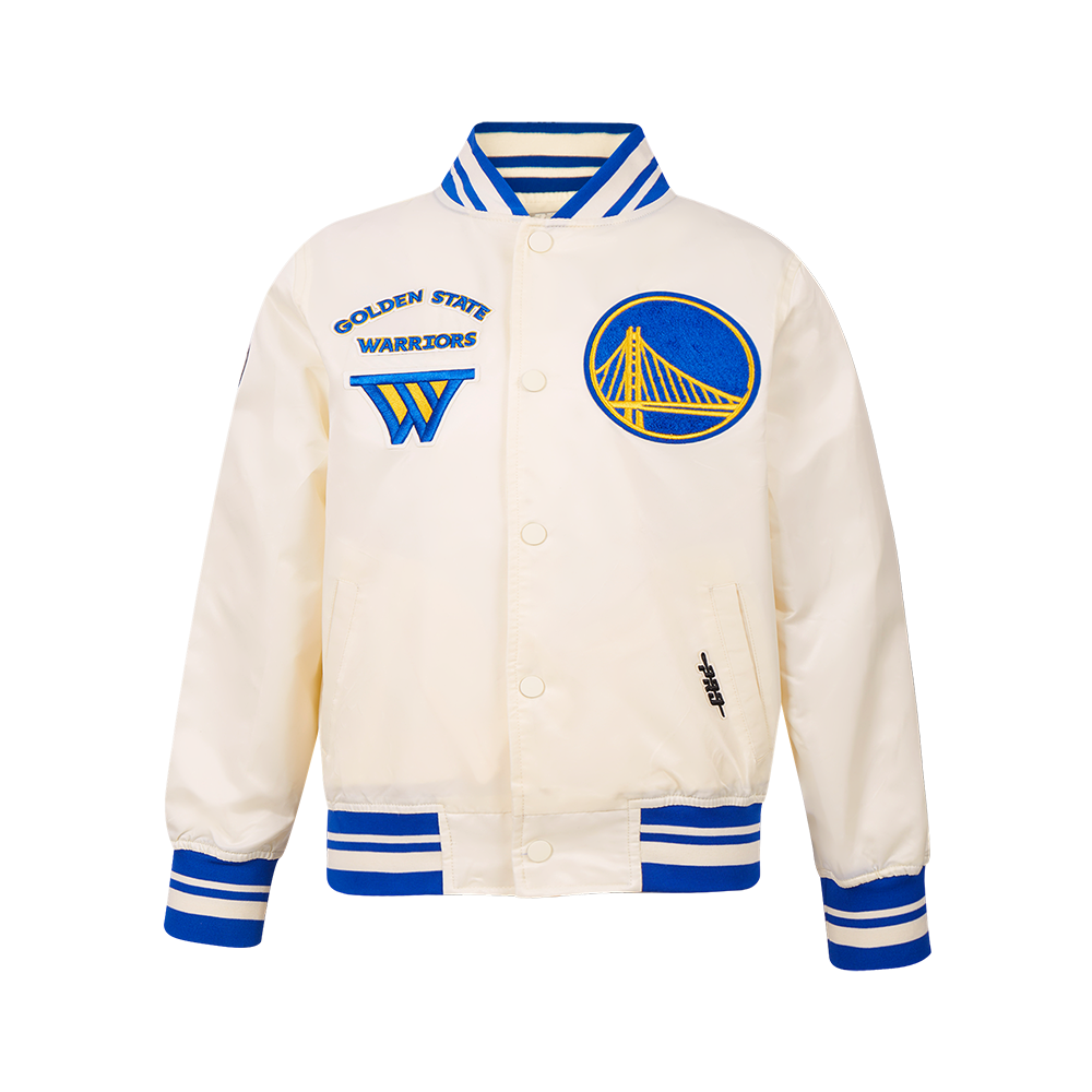 CHAMARRA DE SATIN NBA GOLDEN STATE WARRIORS RETRO CLASSICS PARA NIÑO JUNIOR
