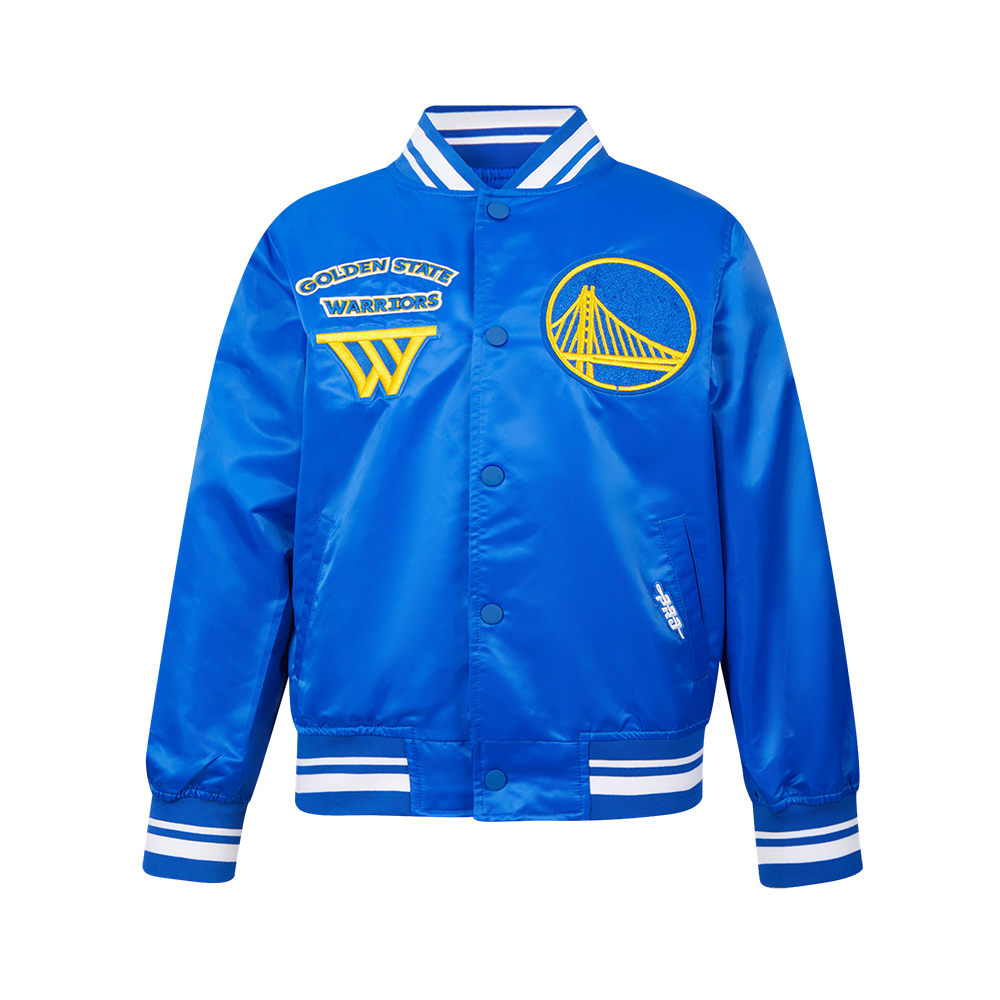 CHAMARRA DE SATIN NBA GOLDEN STATE WARRIORS RETRO CLASSICS PARA NIÑO JUNIOR