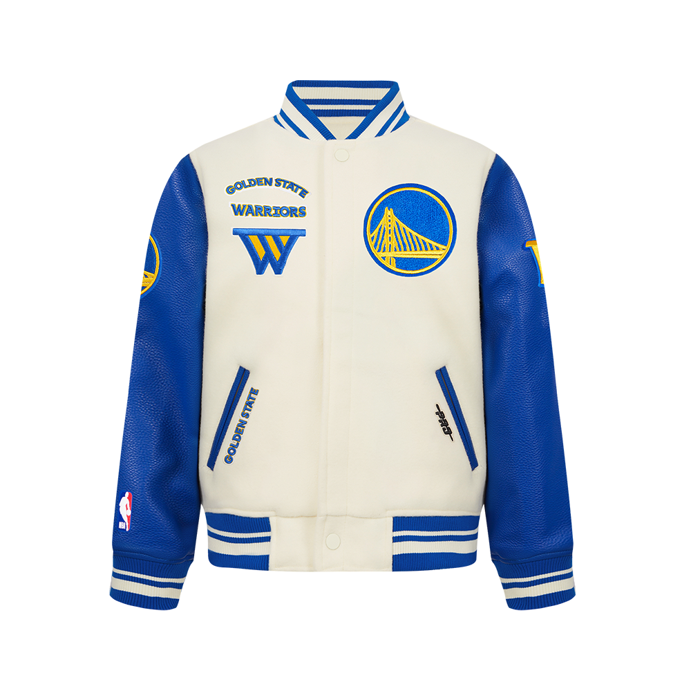 CHAMARRA UNIVERSITARIA NBA GOLDEN STATE WARRIORS RETRO CLASSICS PARA NIÑO JUNIOR