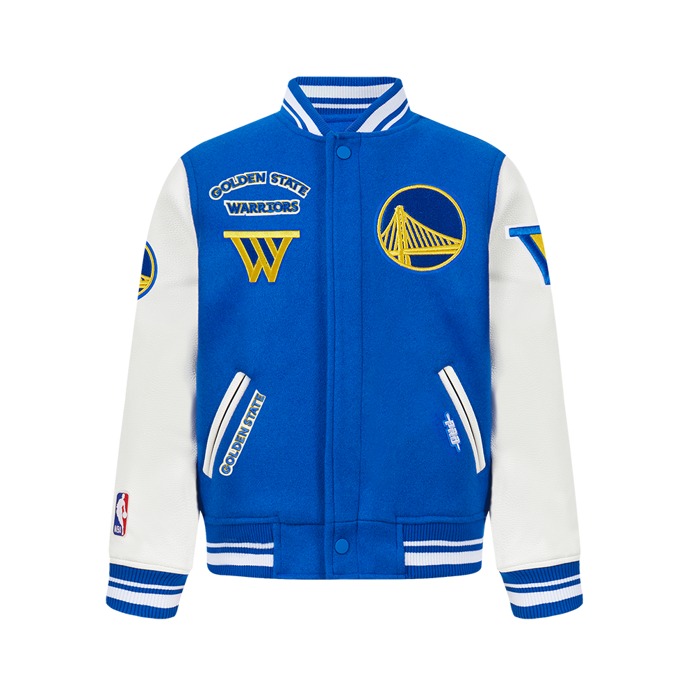 CHAMARRA UNIVERSITARIA NBA GOLDEN STATE WARRIORS RETRO CLASSICS PARA NIÑO JUNIOR