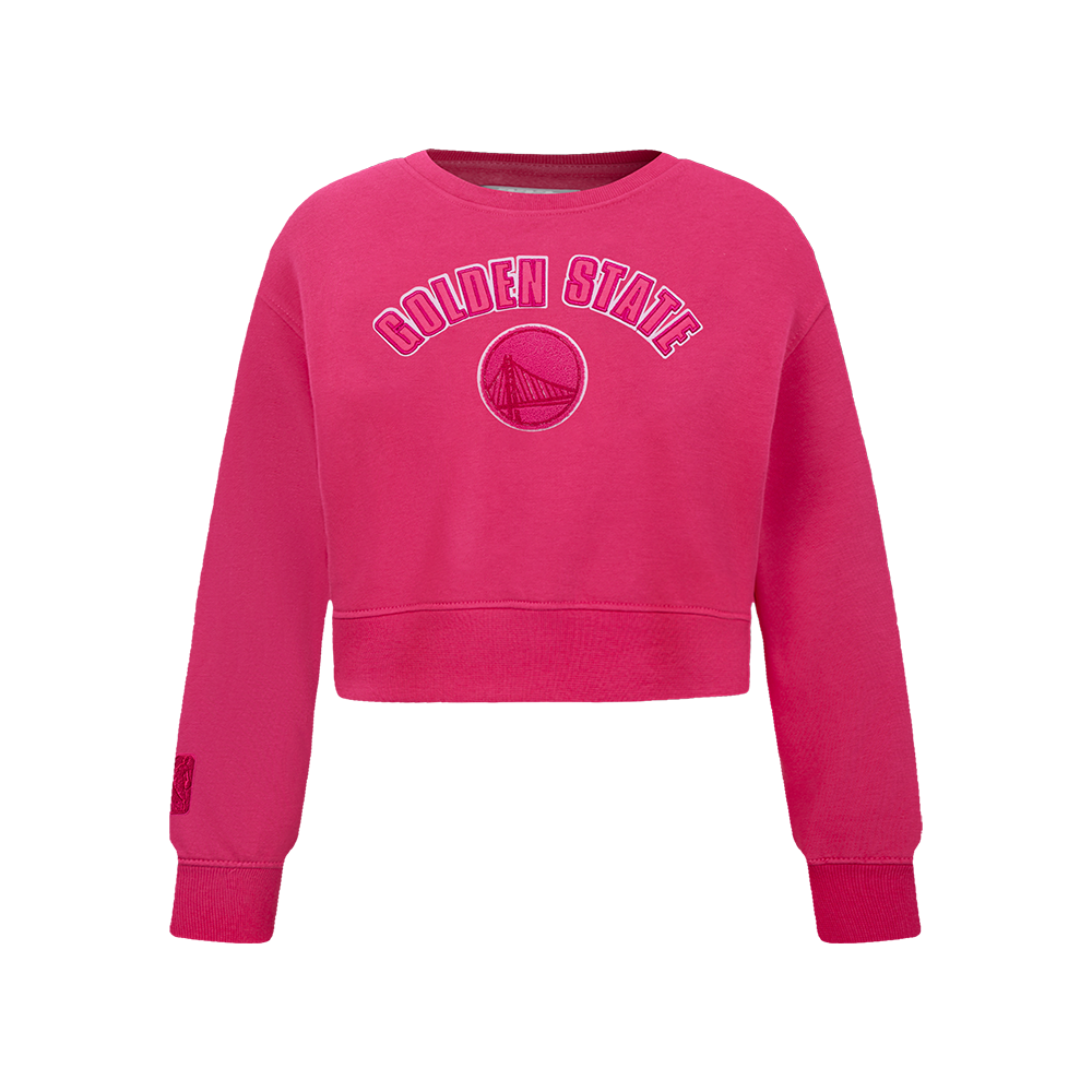 SUDADERA DE CUELLO REDONDO NBA GOLDEN STATE WARRIORS CLASSIC TRIPLE PINK PARA NIÑA JUNIOR