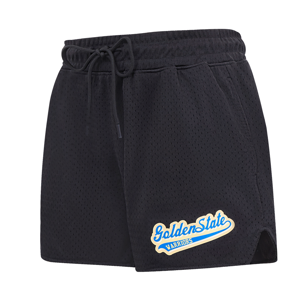 SHORTS DE MALLA NBA GOLDEN STATE WARRIORS SCRIPT TAIL PARA MUJER