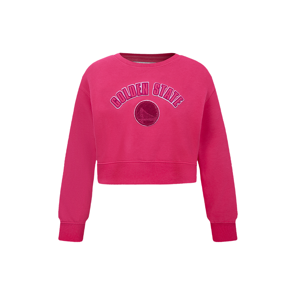 SUDADERA DE CUELLO REDONDO NBA GOLDEN STATE WARRIORS CLASSIC TRIPLE PINK PARA NIÑA