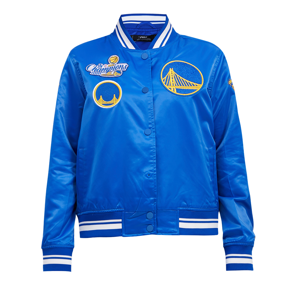 CHAMARRA DE SATÍN NBA GOLDEN STATE WARRIORS RETRO CLASSICS PARA MUJER