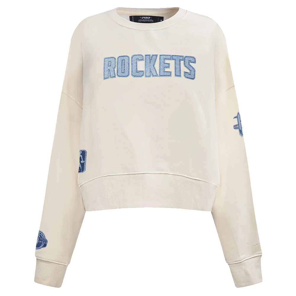 SUDADERA DE CUELLO REDONDO NBA HOUSTON ROCKETS VARSITY BLUES PARA MUJER