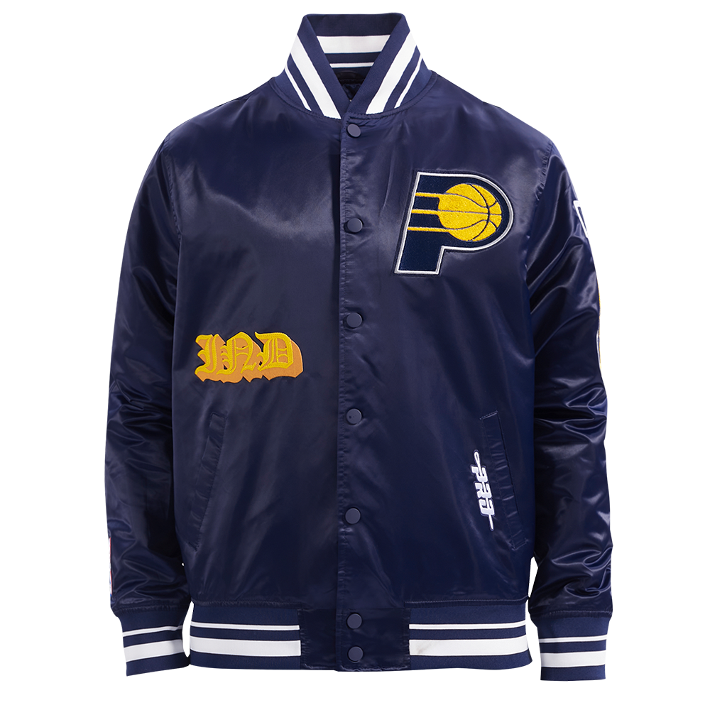 CHAMARRA DE SATÍN NBA INDIANA PACERS OLD ENGLISH