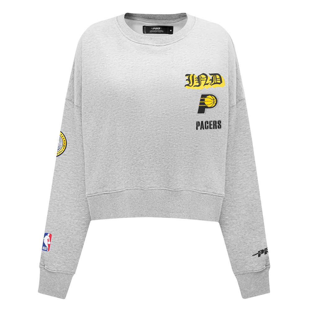 SUDADERA DE CUELLO REDONDO NBA INDIANA PACERS OLD ENGLISH PARA MUJER
