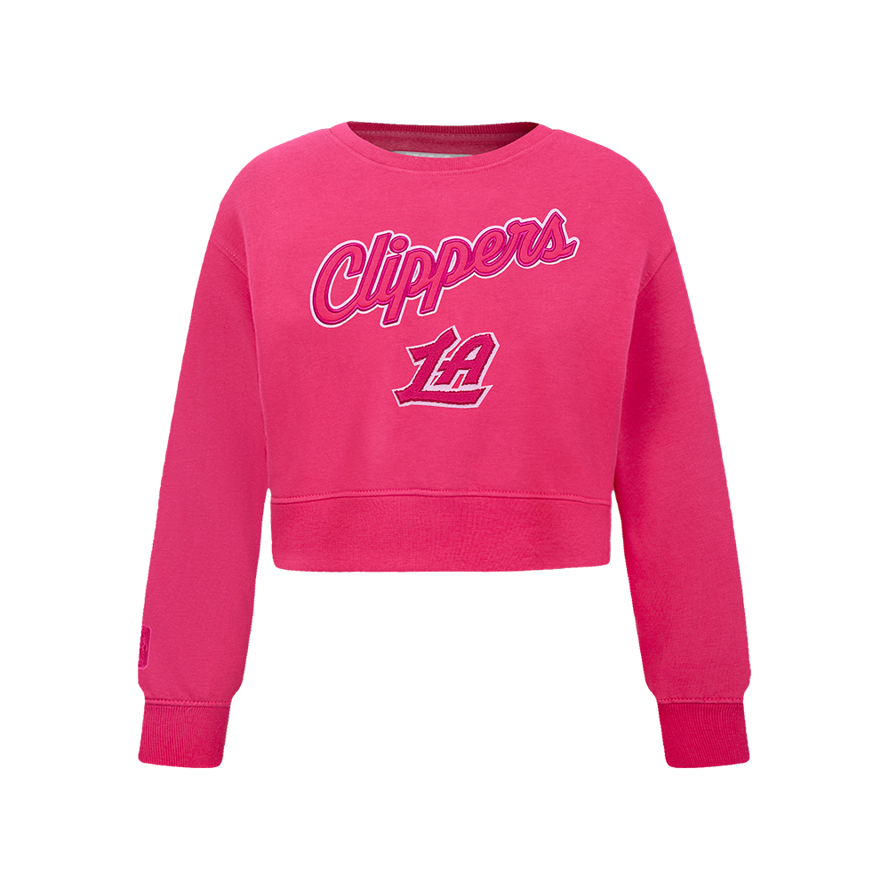 SUDADERA DE CUELLO REDONDO NBA LOS ANGELES CLIPPERS CLASSIC TRIPLE PINK PARA NIÑA JUNIOR