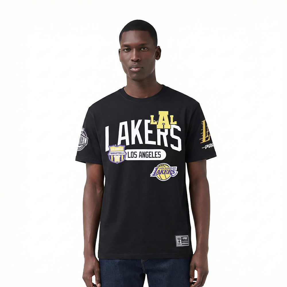 PLAYERA NBA LOS ANGELES LAKERS LETTERMAN