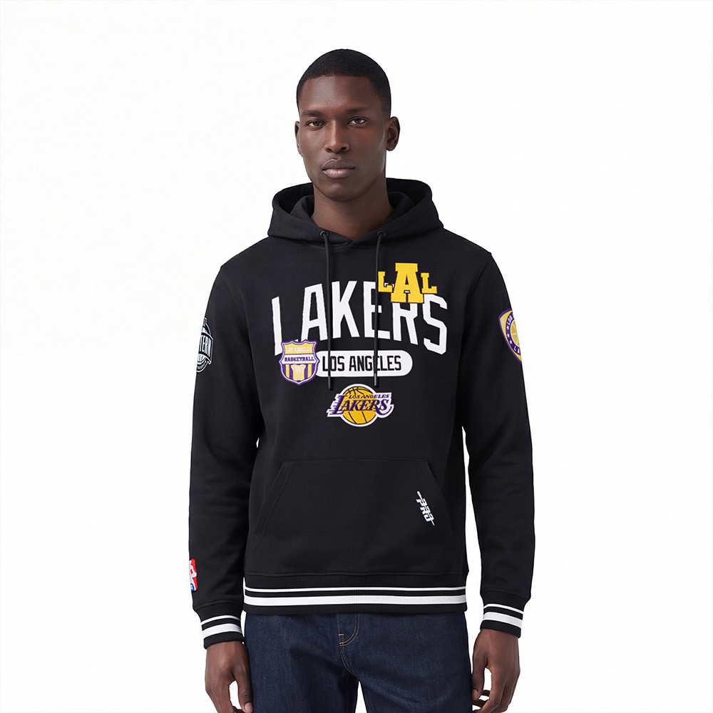 SUDADERA CON GORRO NBA LOS ANGELES LAKERS LETTERMAN