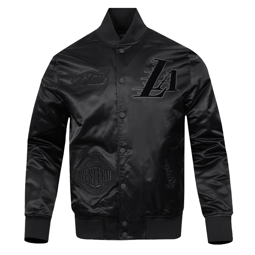 CHAMARRA DE SATIN NBA LOS ANGELES LAKERS BLACKOUT