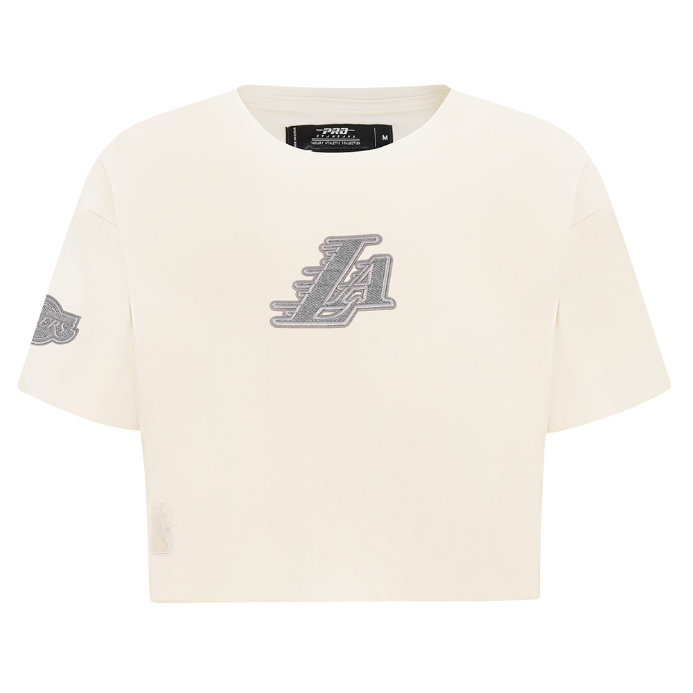 PLAYERA CROP NBA LOS ANGELES LAKERS REVERSE FRENCH TERRY PARA MUJER