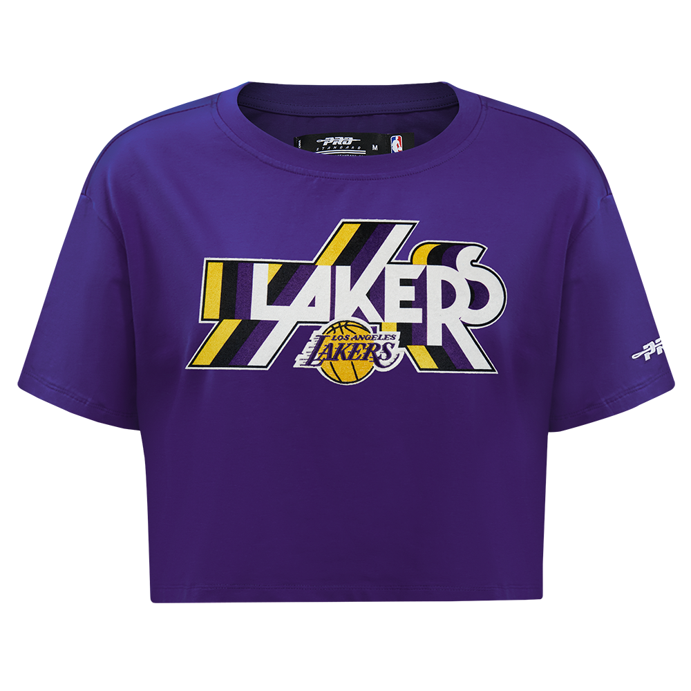 PLAYERA CROP NBA LOS ANGELES LAKERS RETRO ELEVATION PARA MUJER