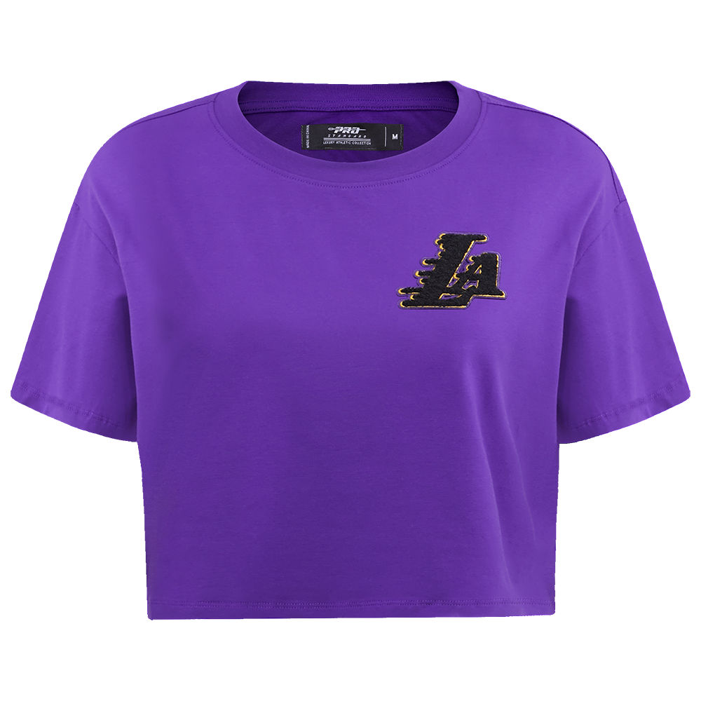 PLAYERA CROP NBA LOS ANGELES LAKERS CLASSIC ESSENTIALS PARA MUJER