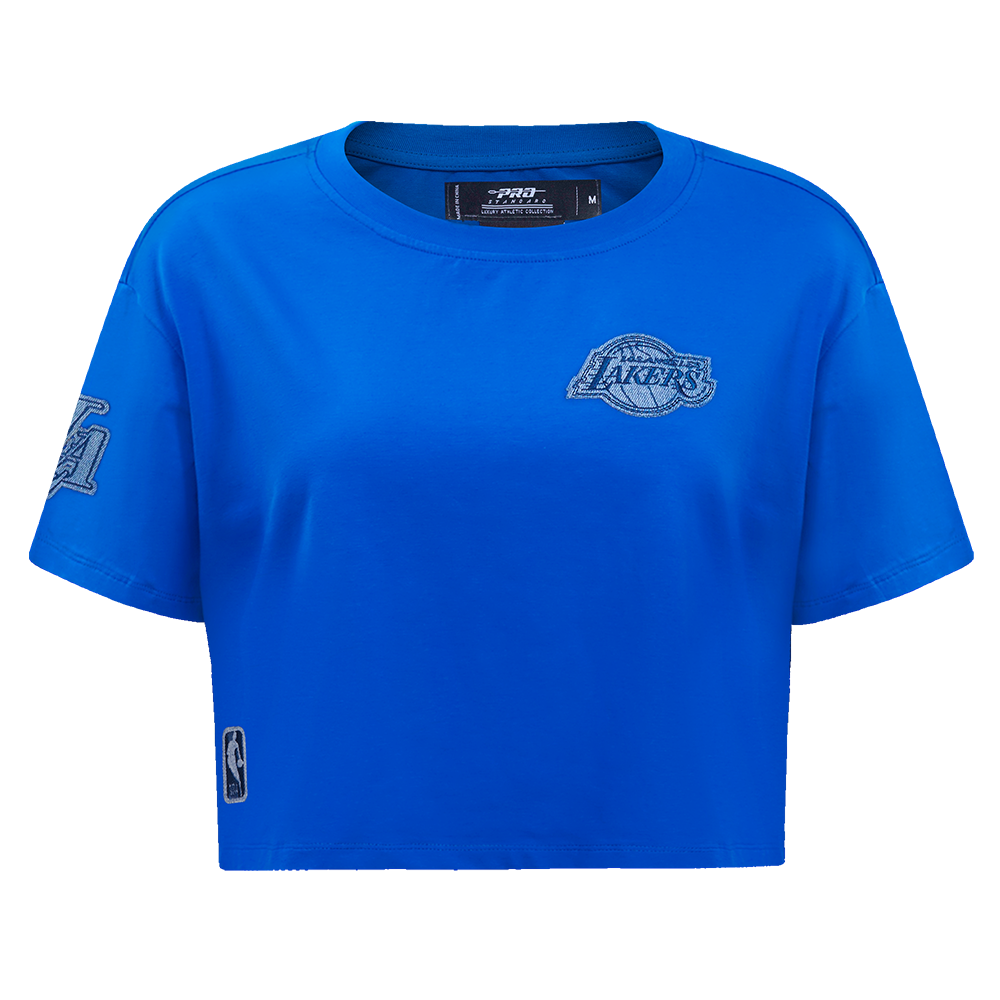 PLAYERA CROP NBA LOS ANGELES LAKERS VARSITY BLUES PARA MUJER