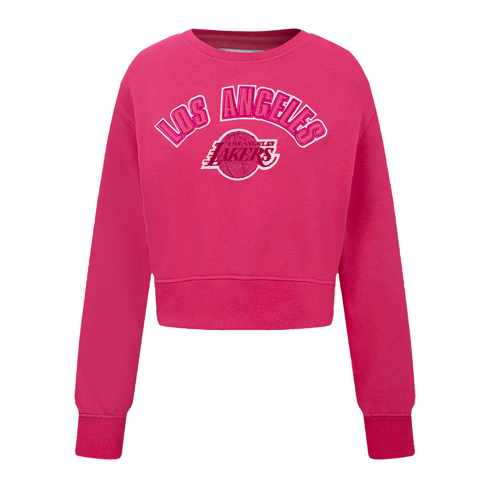SUDADERA DE CUELLO REDONDO NBA LOS ANGELES LAKERS CLASSIC TRIPLE PINK PARA NIÑA JUNIOR
