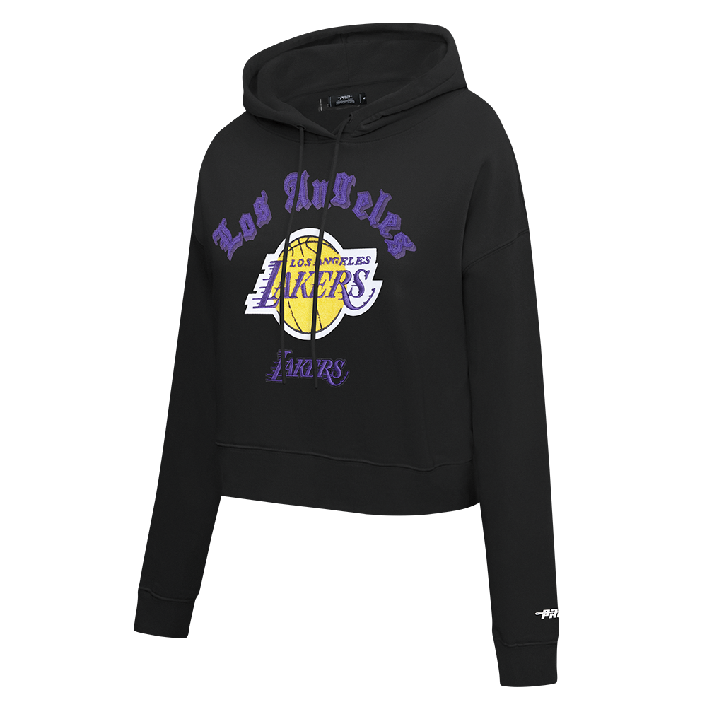 SUDADERA CON GORRO NBA LOS ANGELES LAKERS OLD ENGLISH PARA MUJER