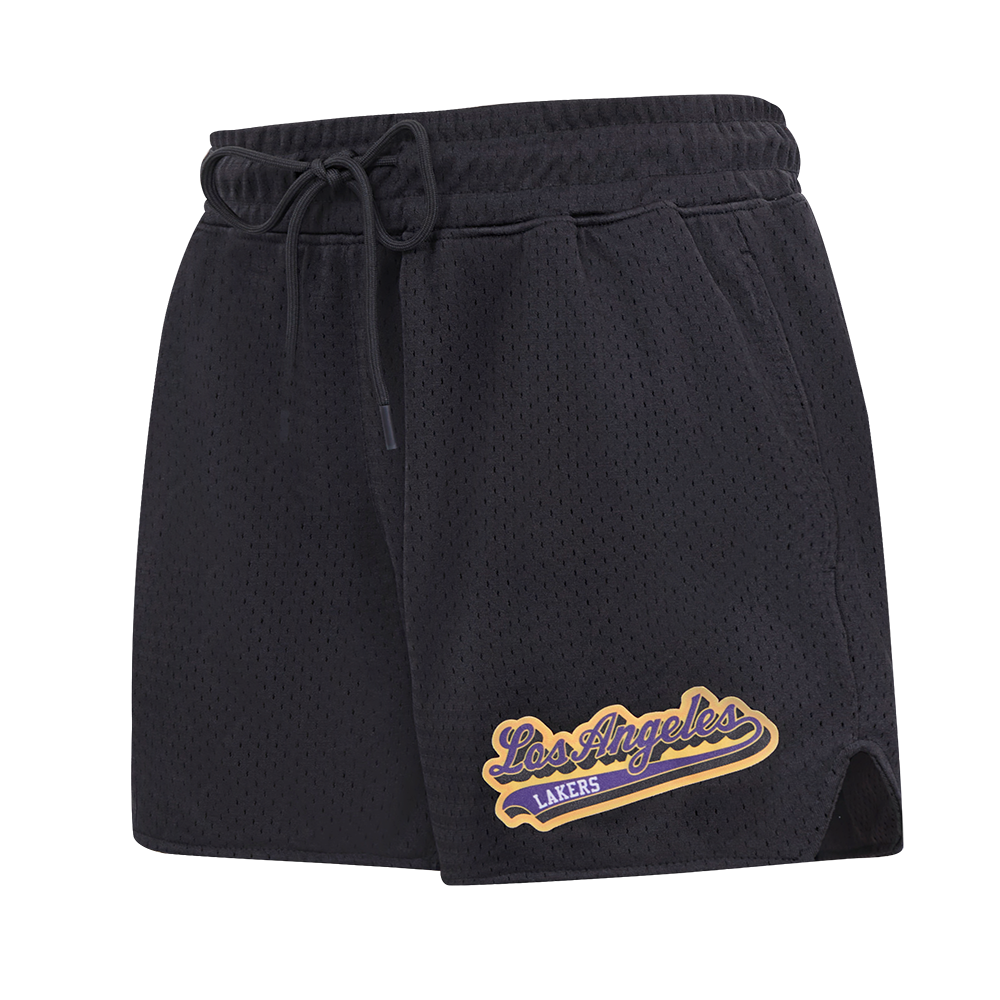 SHORTS DE MALLA NBA LOS ANGELES LAKERS SCRIPT TAIL PARA MUJER