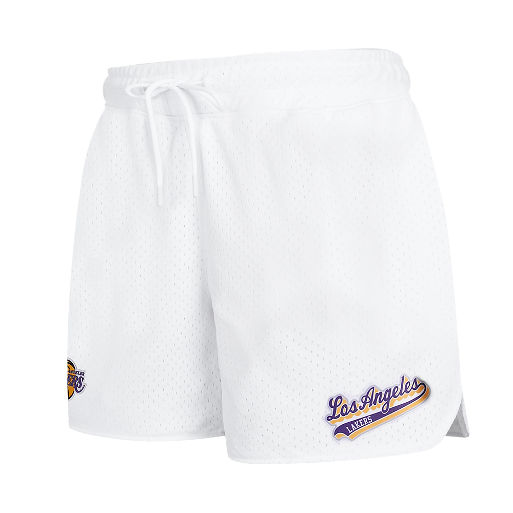 SHORTS DE MALLA NBA LOS ANGELES LAKERS SCRIPT TAIL PARA MUJER