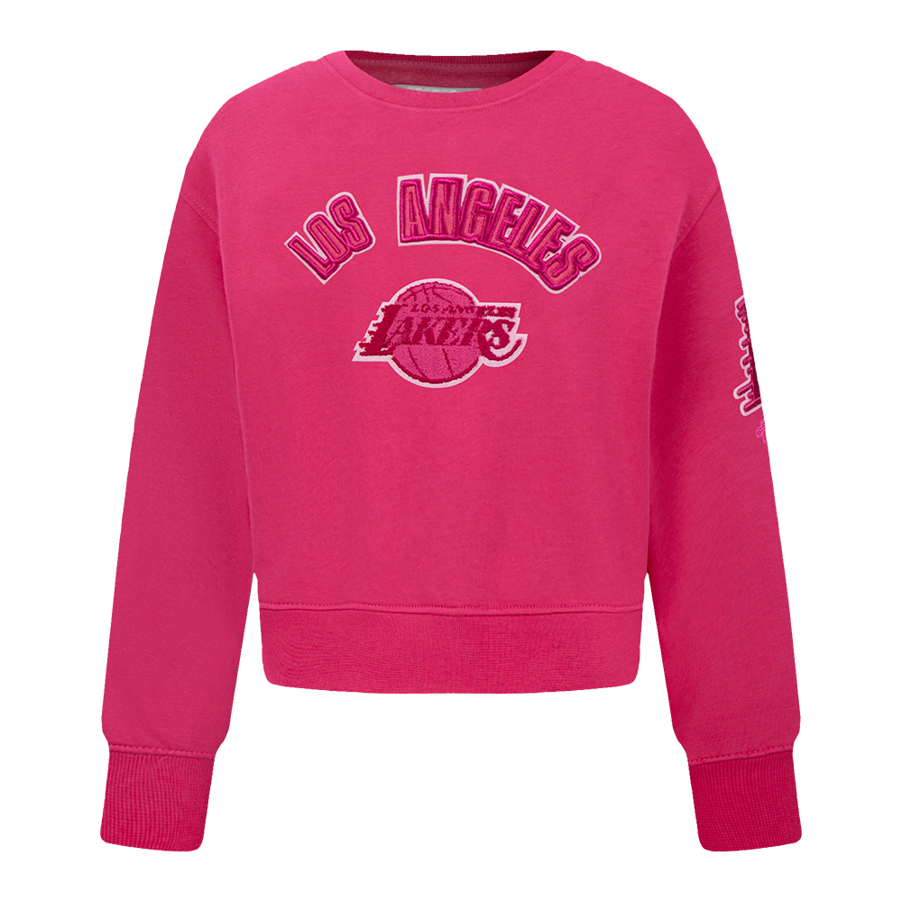 SUDADERA DE CUELLO REDONDO NBA LOS ANGELES LAKERS CLASSIC TRIPLE PINK PARA BEBÉ NIÑA