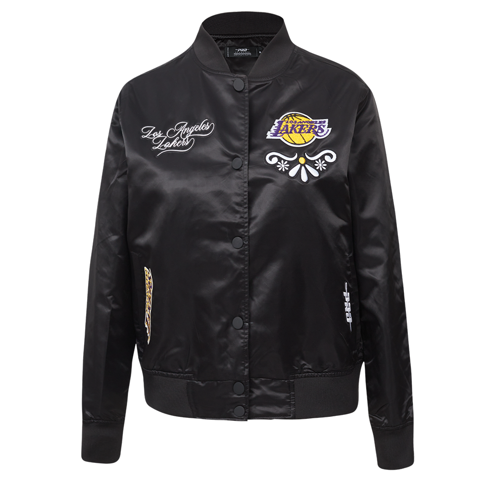 CHAMARRA DE SATÍN NBA LOS ANGELES LAKERS SUGAR SKULL PARA MUJER