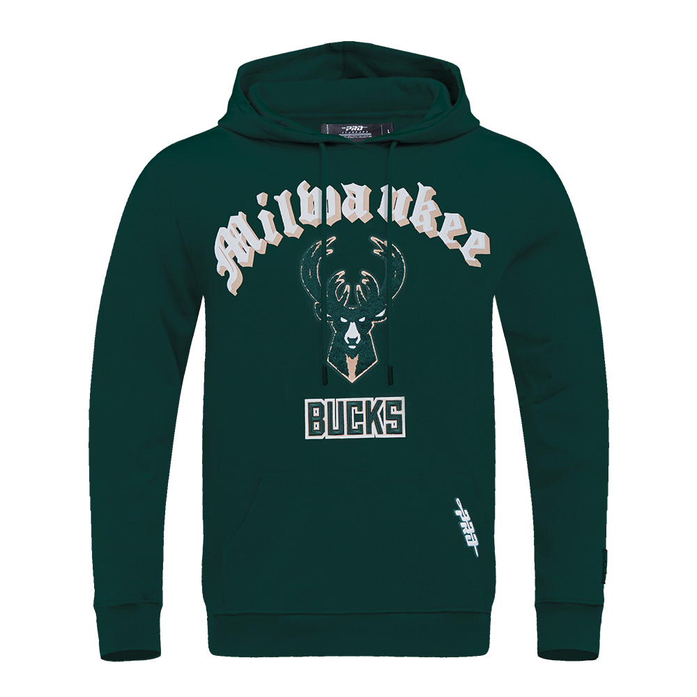 SUDADERA CON GORRO NBA MILWAUKEE BUCKS OLD ENGLISH