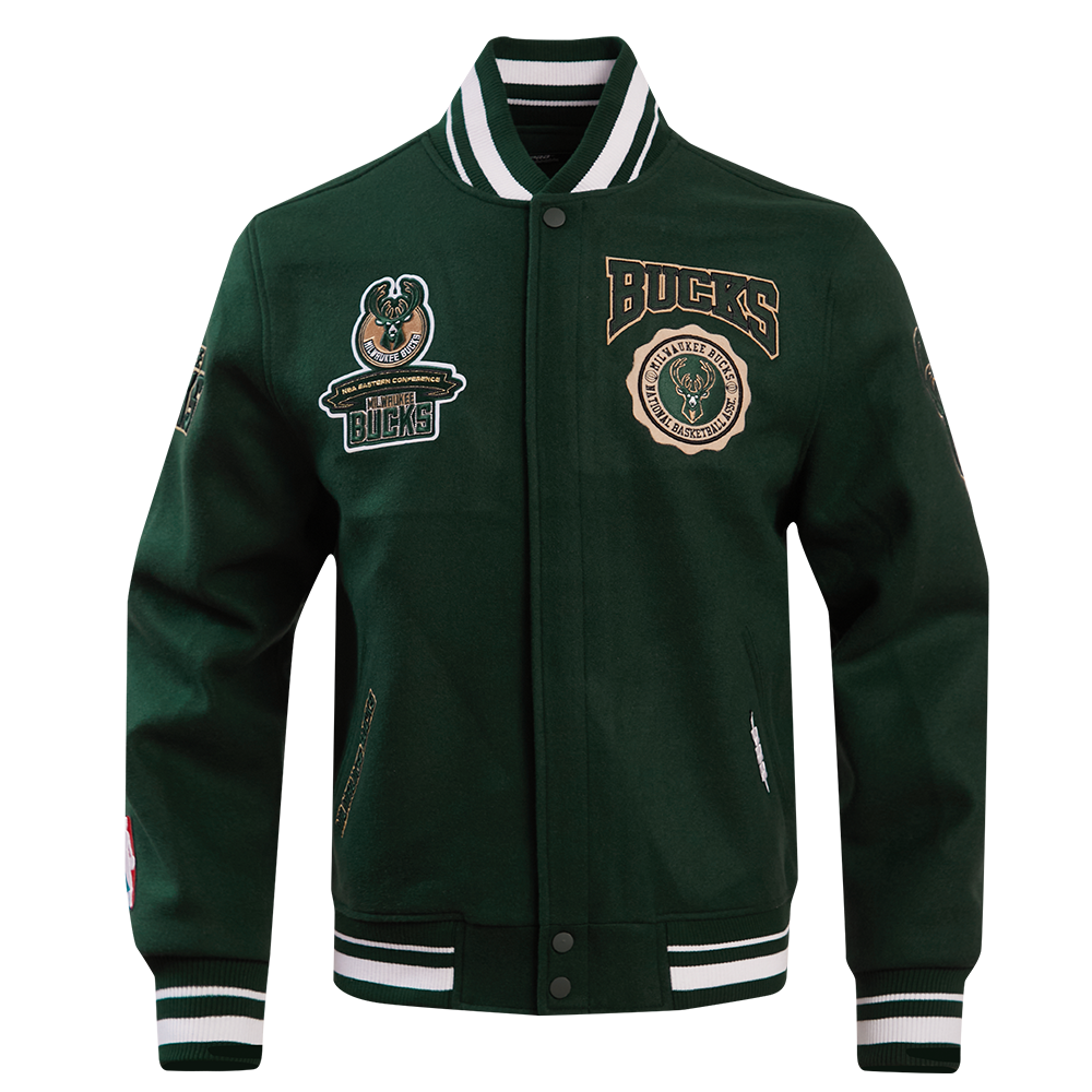 CHAMARRA UNIVERSITARIA NBA MILWAUKEE BUCKS CREST EMBLEM