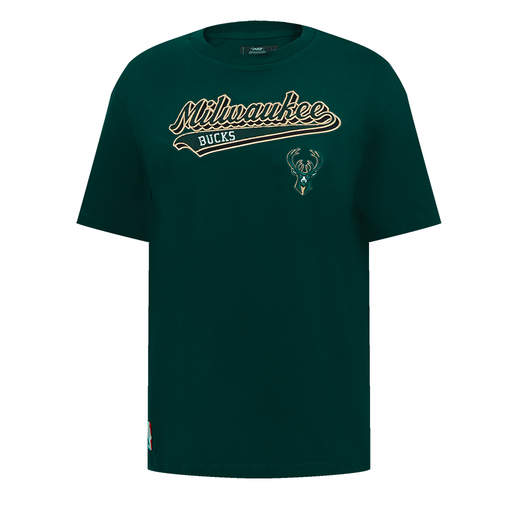 PLAYERA BOYFRIEND NBA MILWAUKEE BUCKS SCRIPT TAIL PARA MUJER