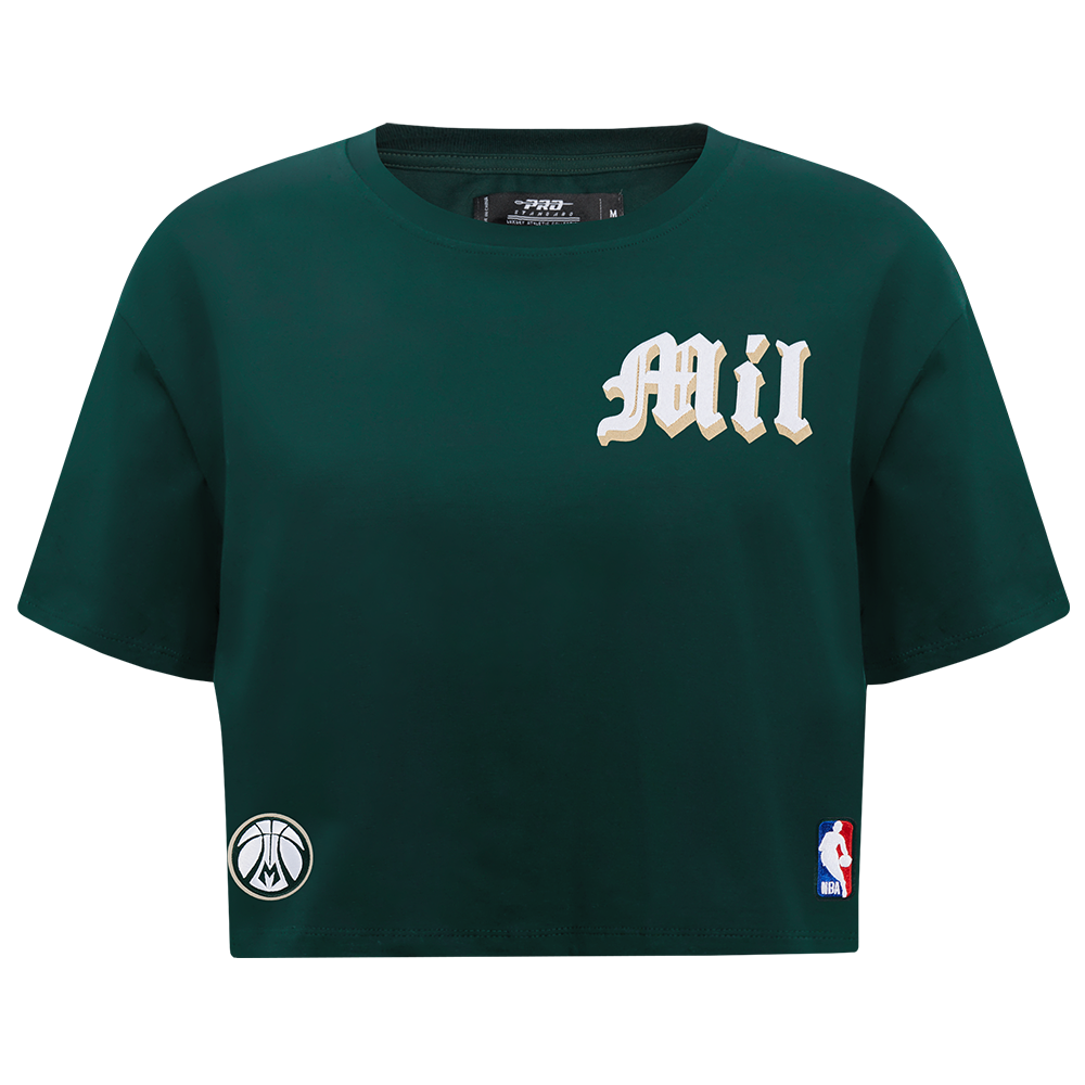 PLAYERA NBA MILWAUKEE BUCKS OLD ENGLISH PARA MUJER