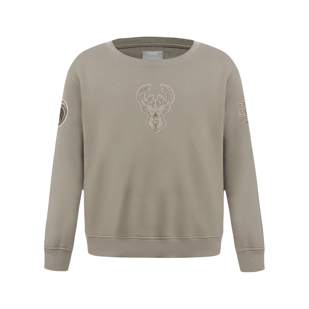 SUDADERA DE CUELLO REDONDO NBA MILWAUKEE BUCKS NEUTRAL PARA NIÑO JUNIOR