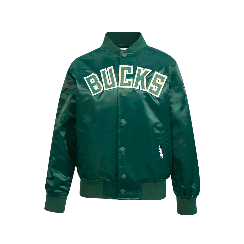 CHAMARRA DE SATIN NBA MILWAUKEE BUCKS CLASSIC CHENILLE PARA NIÑO JUNIOR