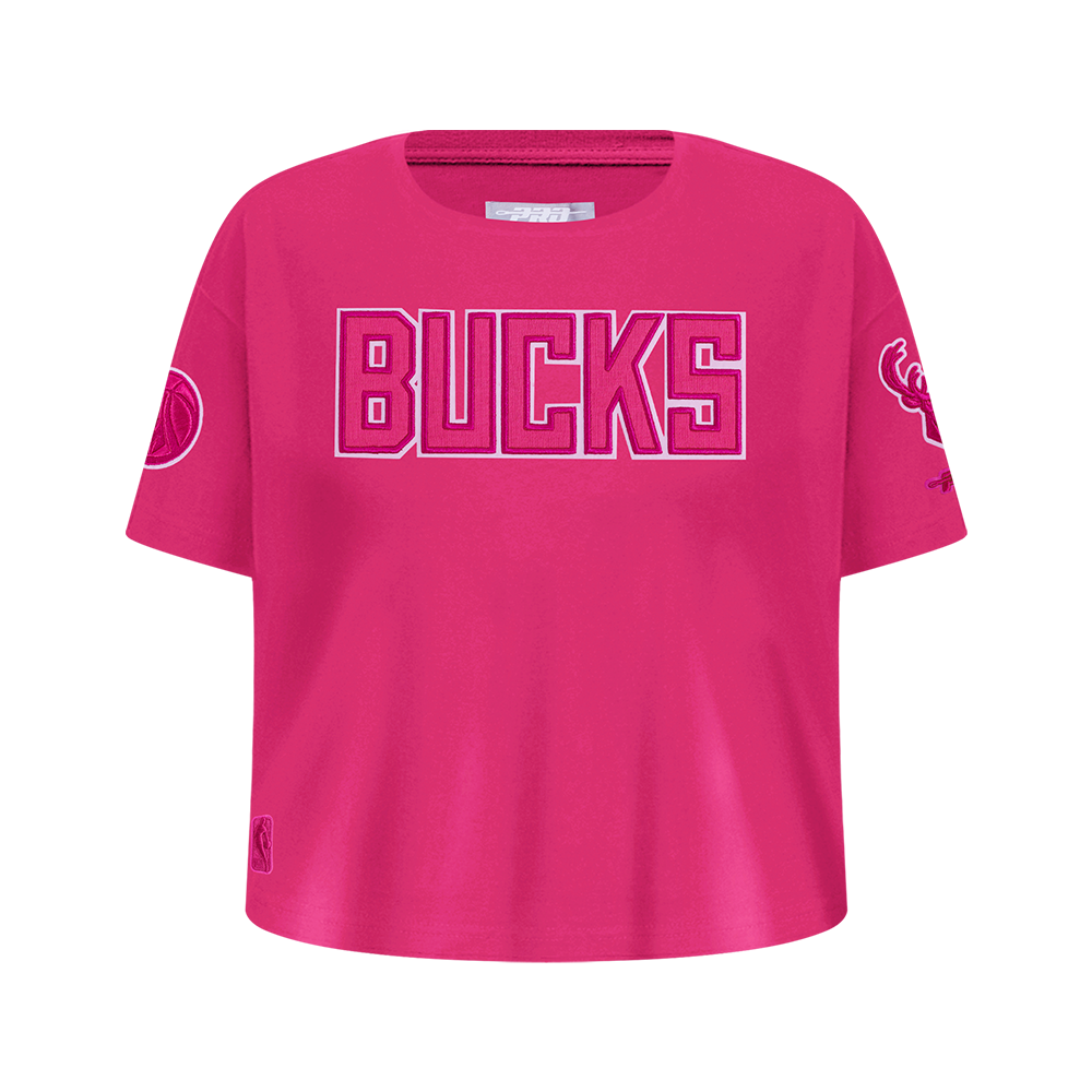 PLAYERA NBA MILWAUKEE BUCKS CLASSIC TRIPLE PINK PARA NIÑA JUNIOR
