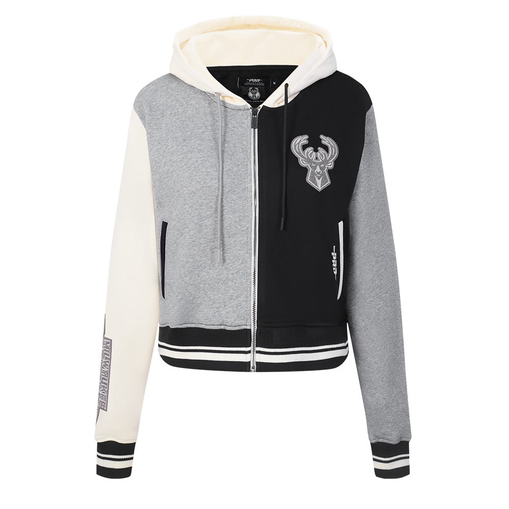 SUDADERA CON CIERRE NBA MILWAUKEE BUCKS REVERSE FRENCH TERRY PARA MUJER